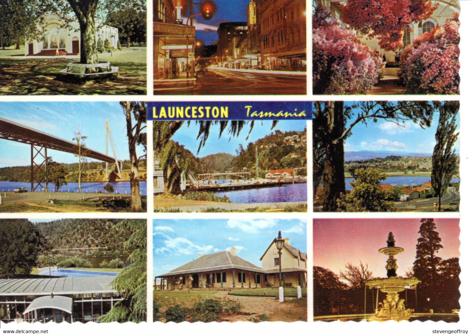 Australie Tasmania Tasmanie Lauceston Highlight Multi Vue Ville Village Arbre Maison Fontaine Edifice Patrimoine - Lauceston