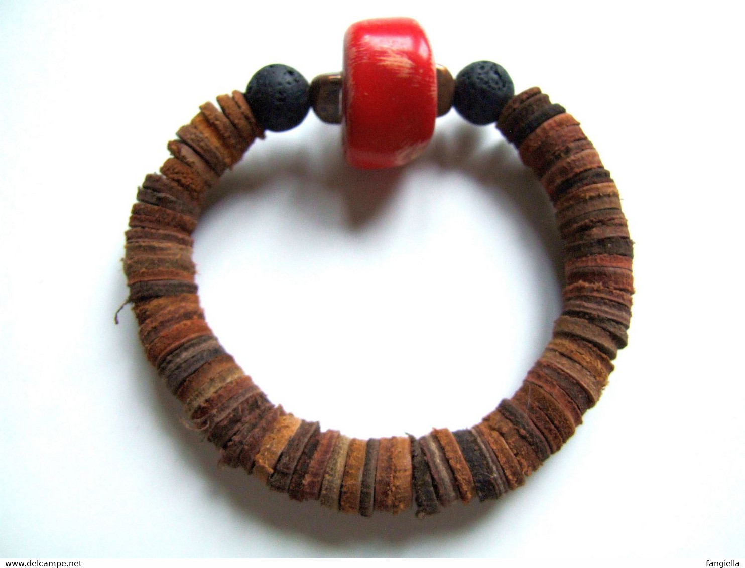 Bracelet Homme, Bracelet Pierre, Corail Rouge, Lave, Cuir, Bijou Original, Bijou Naturel, Bracelet Ethnique, Rustique, - Bracelets