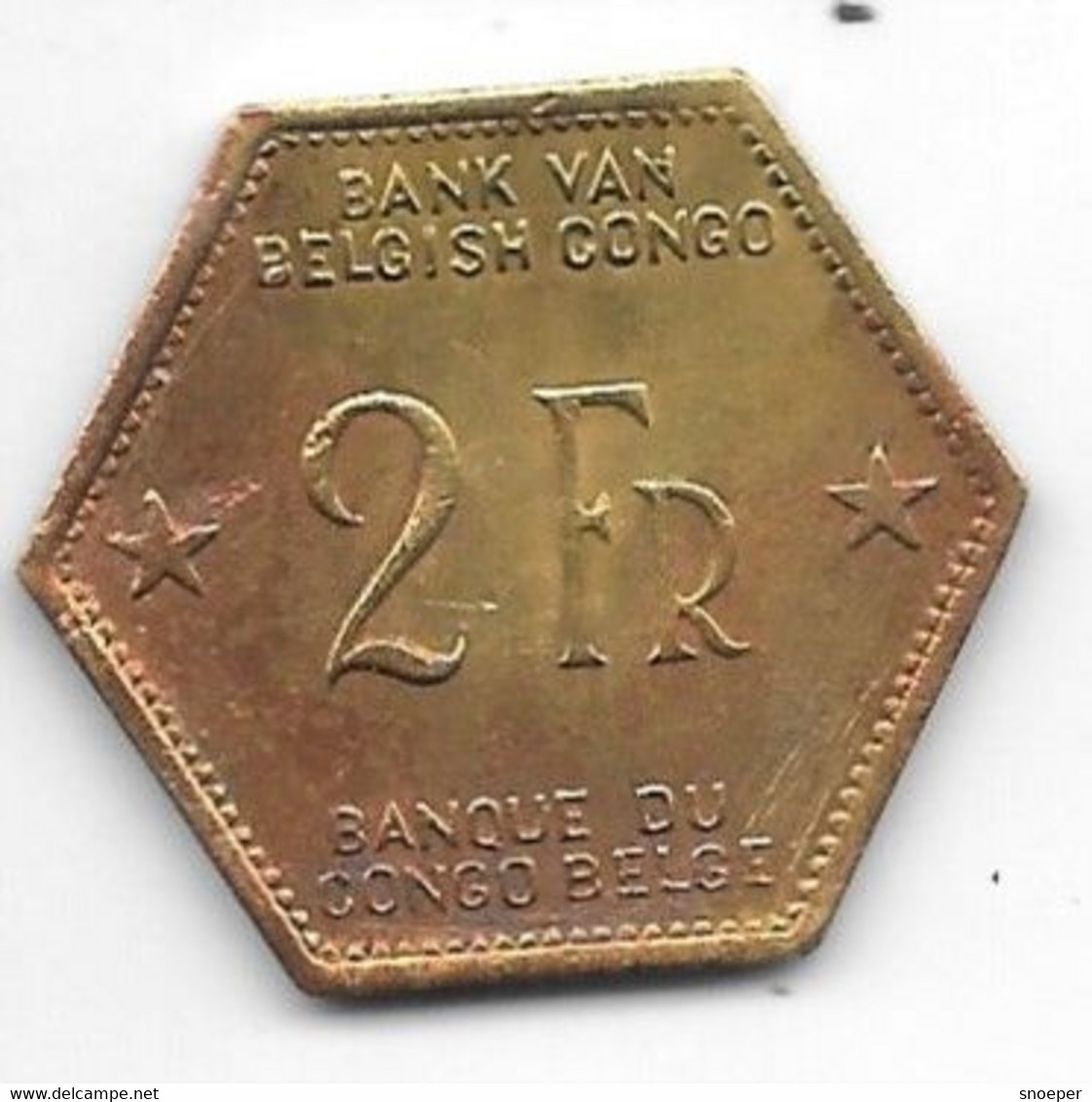 *belgium Congo 2 Francs  1943  Km 25   Xf - 1934-1945: Leopold III