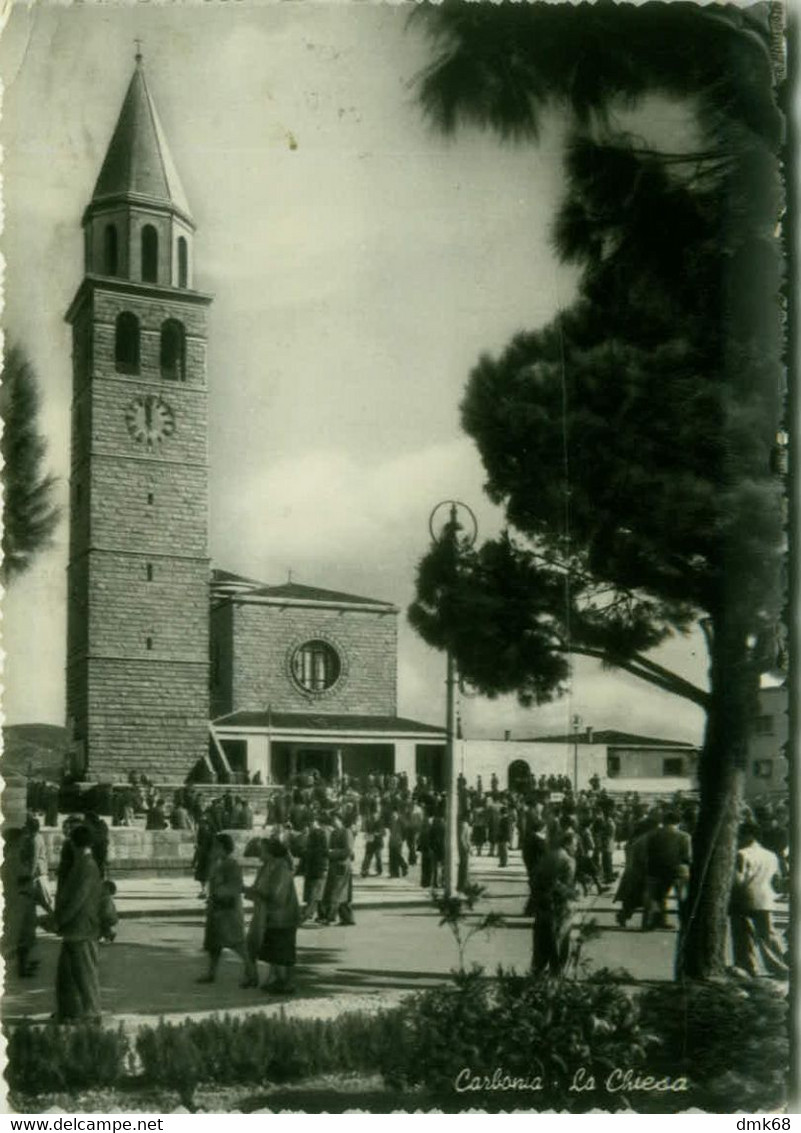 CARBONIA - LA CHIESA - EDIZIONE C.C.M. - SPEDITA 1956 (BG6191) - Carbonia