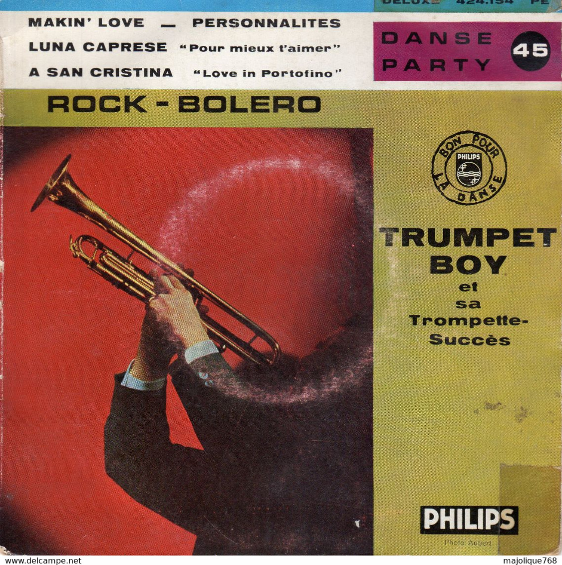 Disque - Trumpet Boy Et Sa Trumpette Succès - Rock - Bolero - Makin' Love - Philips 424.154 PE - France 1960 - - Jazz