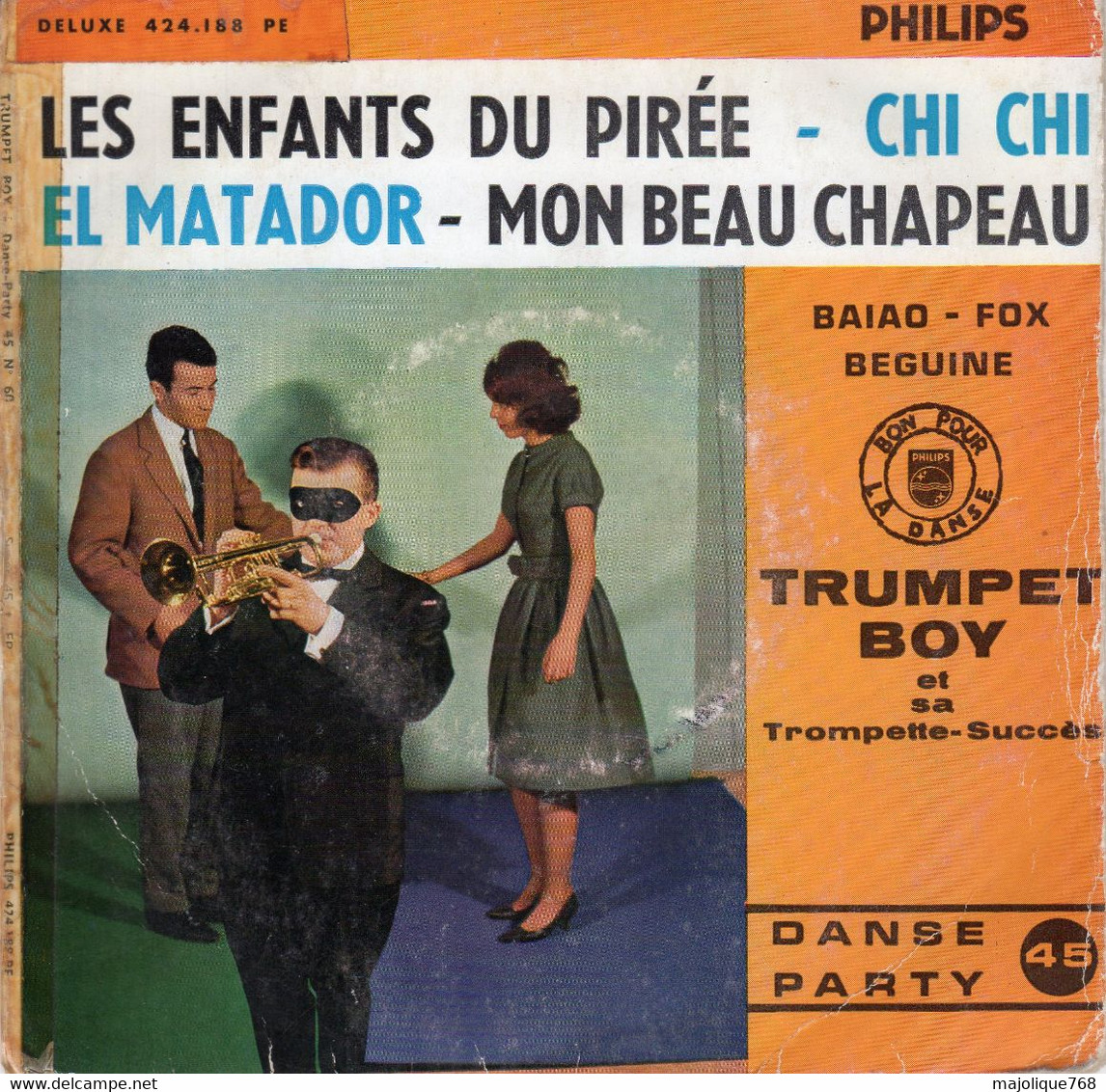 Disque - Trumpet Boy Et Sa Trumpette Succès - Baiao-fox-beguine  - Philips 424.188 PE - France 1960 - - Jazz