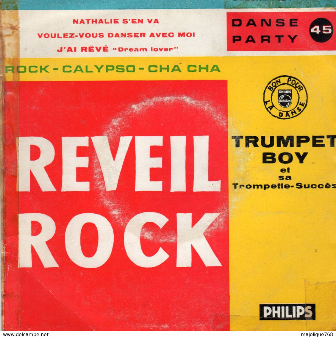 Disque - Trumpet Boy Et Sa Trumpette Succès - Rock-calypso-cha Cha - Reveil Rock - Philips 424.188 PE - France 1960 - - Jazz