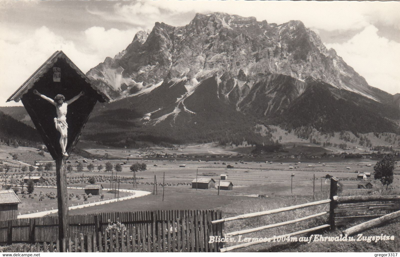 3) Blick V. LERMOOS Auf EHRWALD U. ZUGSPITZE - Einzelne Häuser U. Kreuz ALT !! - Lermoos