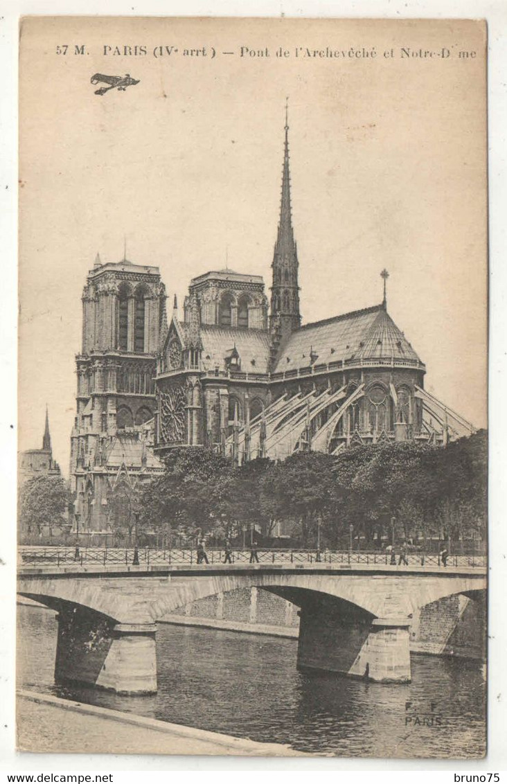 75 - PARIS 4 - Pont De L'Archevêché Et Notre-Dame - (Avion) - Fleury 57 M - Arrondissement: 04