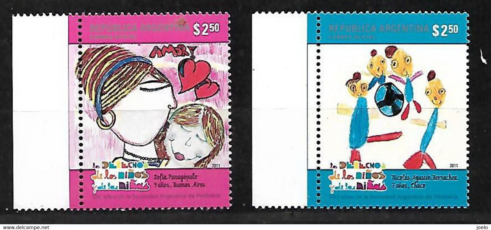 ARGENTINA 2011 CHILDRENS RIGHTS  MNH PAIR - Nuovi