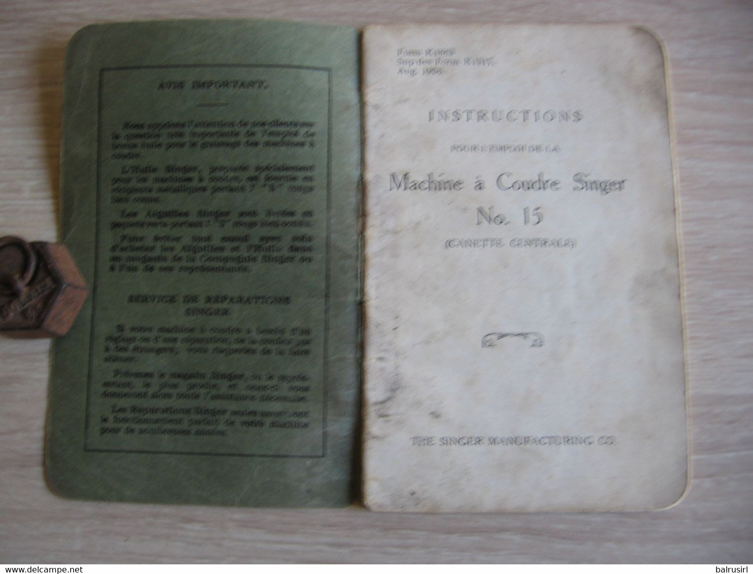 2 Manuels Machine à Coudre Singer 1929 (K 1863 Fr) - Machines