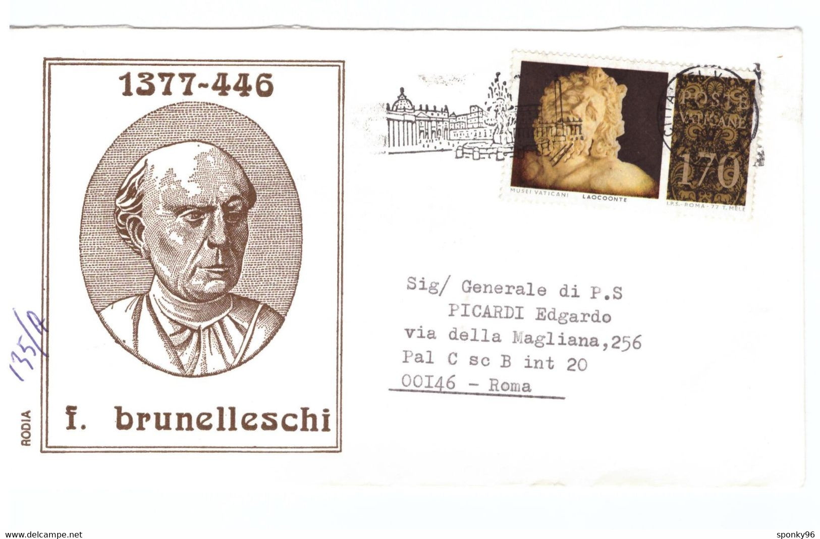 POSTE VATICANE - FDC RODIA - 1978 - MUSEI VATICANI - F. BRUNELLESCHI - - FDC