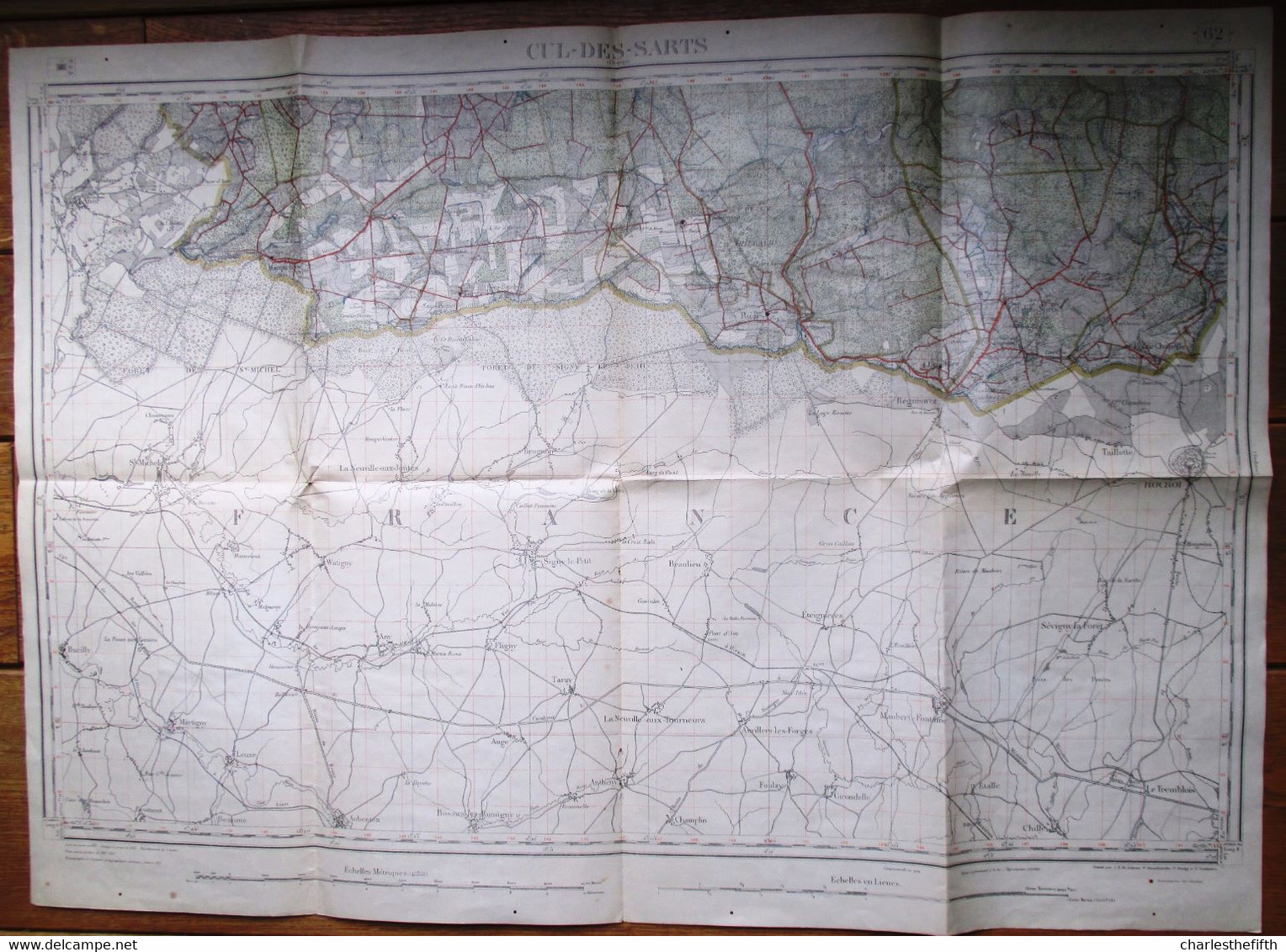 GRANDE CARTE D'ETAT MAJOR DE * CUL DES SARTS * 1871/1907 - De Anor Jusqu'à Petite Chapelle Et De Bucilly > Le Tremblois - Documenten