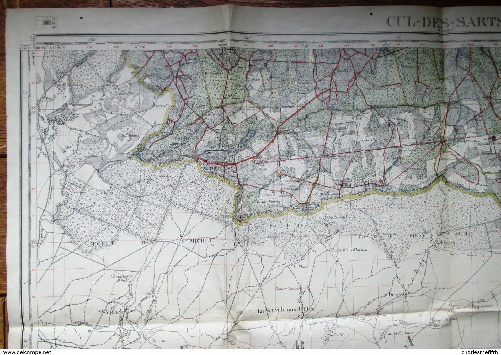 GRANDE CARTE D'ETAT MAJOR DE * CUL DES SARTS * 1871/1907 - De Anor Jusqu'à Petite Chapelle Et De Bucilly > Le Tremblois - Documentos