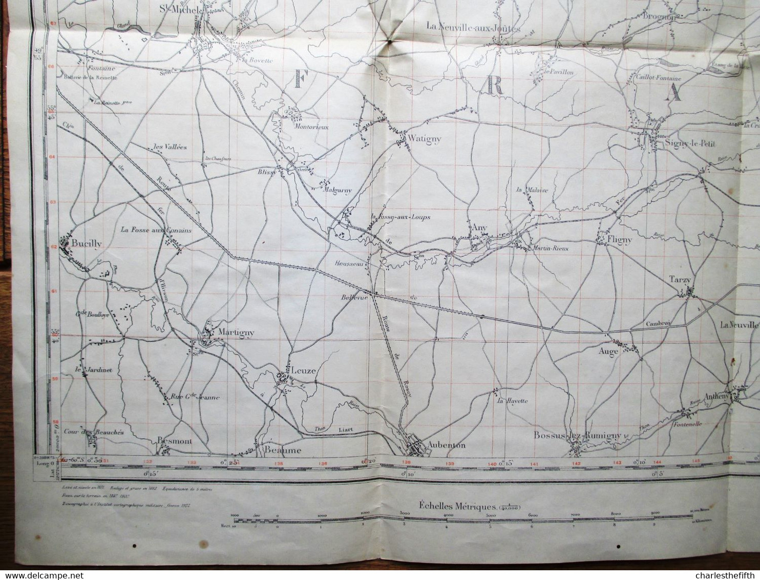 GRANDE CARTE D'ETAT MAJOR DE * CUL DES SARTS * 1871/1907 - De Anor Jusqu'à Petite Chapelle Et De Bucilly > Le Tremblois - Documentos