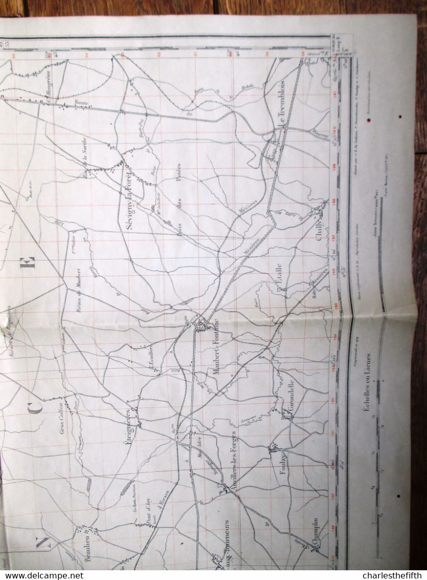 GRANDE CARTE D'ETAT MAJOR DE * CUL DES SARTS * 1871/1907 - De Anor Jusqu'à Petite Chapelle Et De Bucilly > Le Tremblois - Documentos