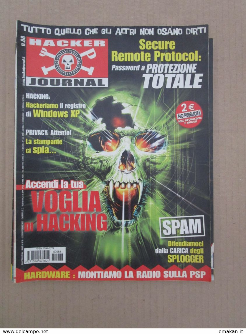 # HACKER JOURNAL N 88 MOLTI ALTRI NUMERI DISPONIBILI - Mode