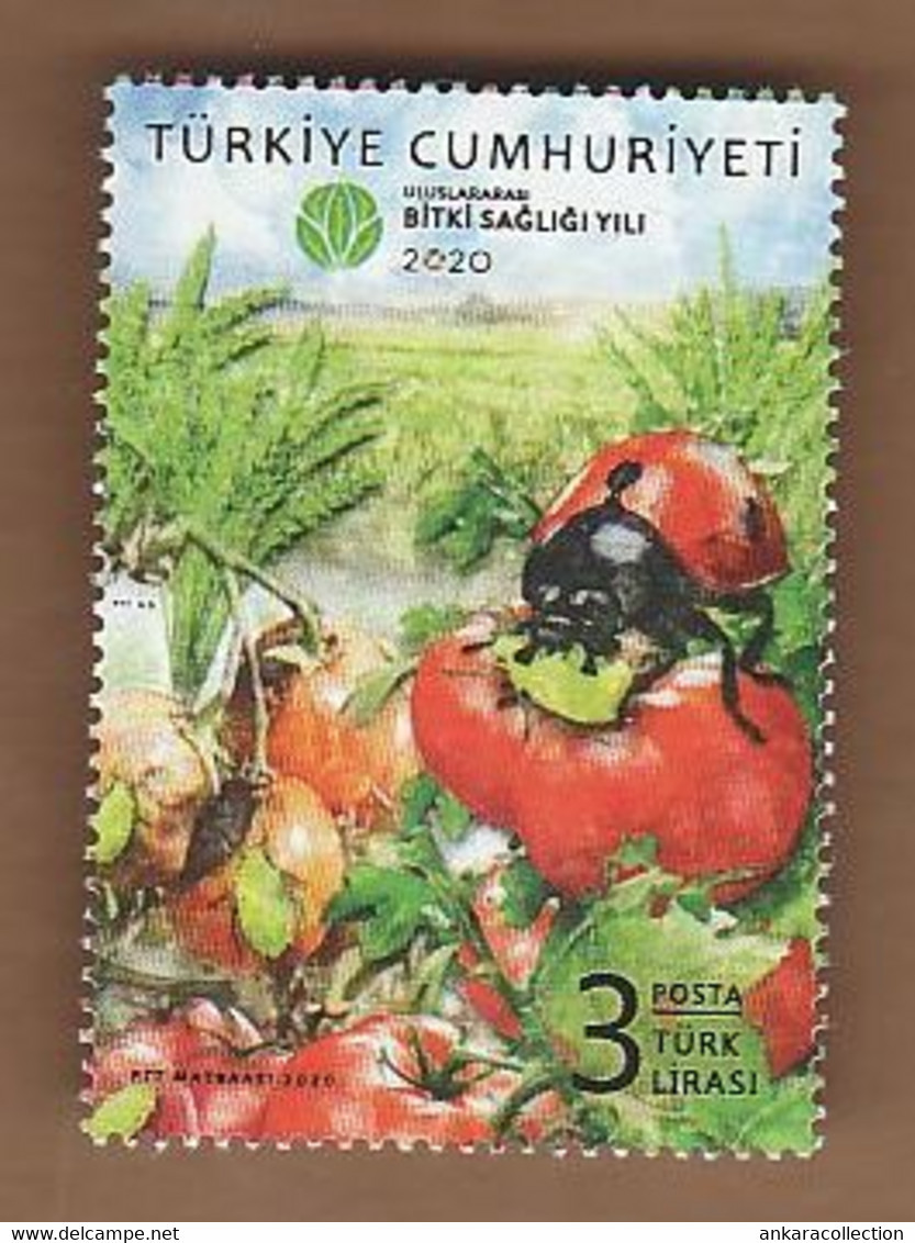 AC - TURKEY STAMP -  2020 INTERNATIONAL YEAR OF PLANT HEALTH MNH LADYBUG 24 SEPTEMBER 2020 - Gebraucht