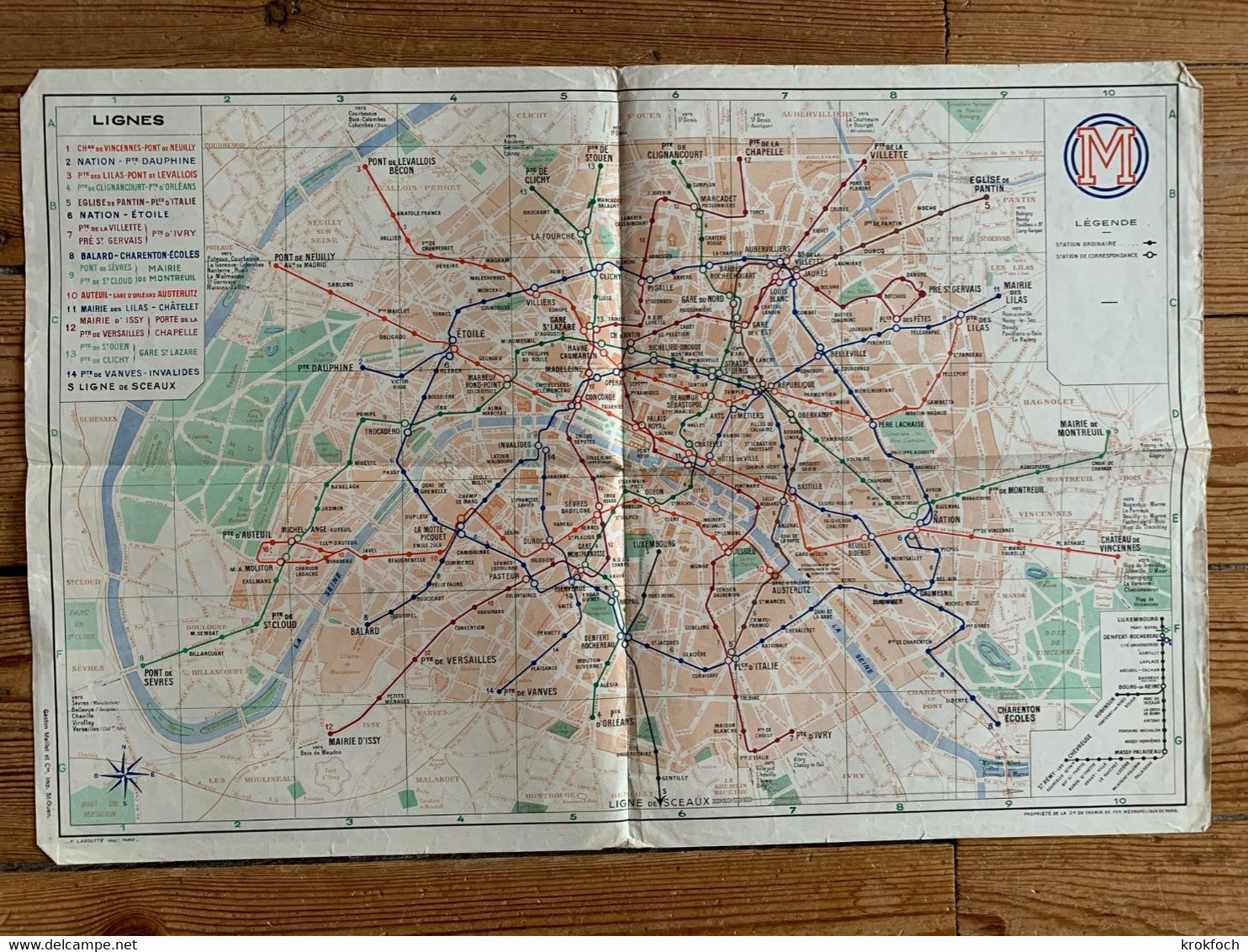 Paris 1937 - Plan Du Métro - 3 Scans - 48 X 32 Cm - Europa