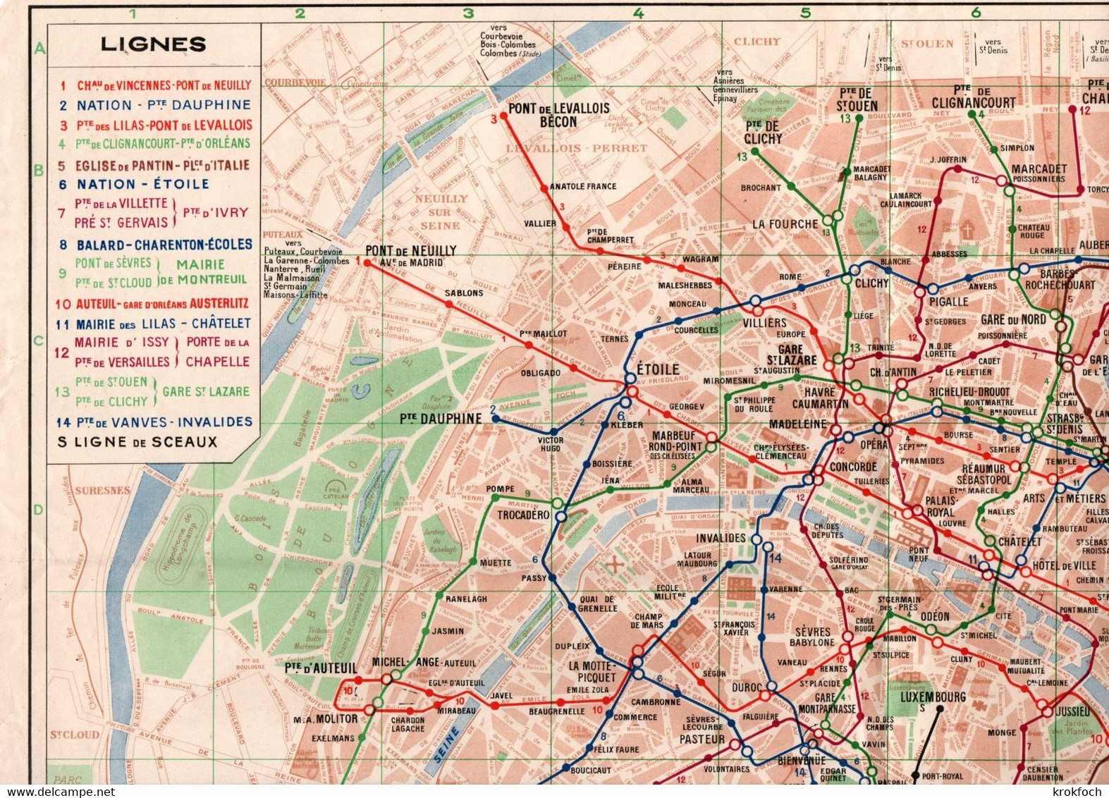 Paris 1937 - Plan Du Métro - 3 Scans - 48 X 32 Cm - Europa