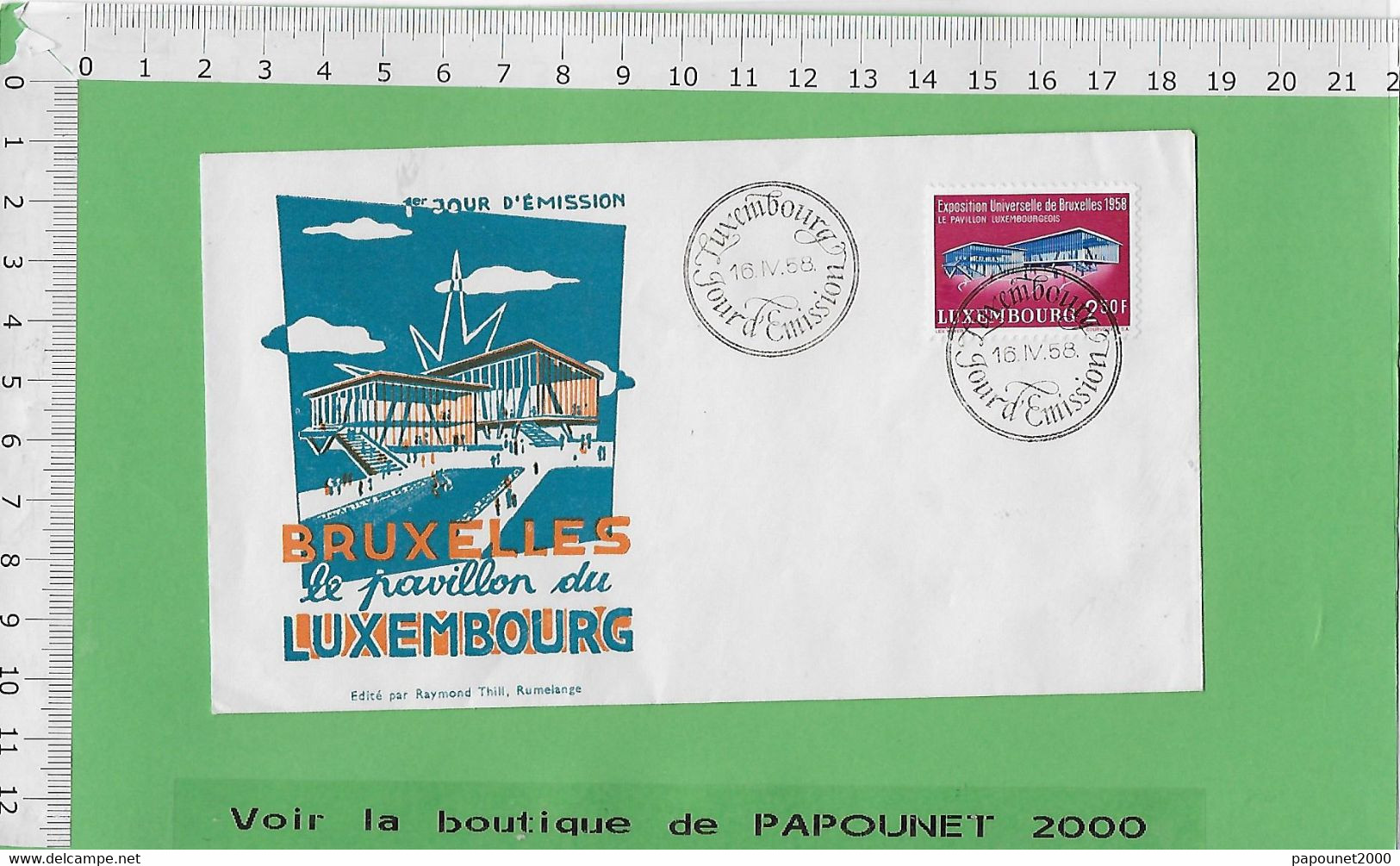 01630 . E BE04 1000 - Expo 58 Timbre*Enveloppe / LUXEMBOURG 1 Er Jour D Emission - 1958 – Brüssel (Belgien)