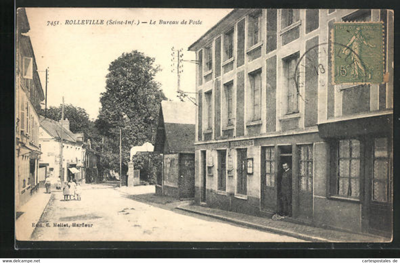 CPA Rolleville, Le Bureau De Poste - Autres & Non Classés