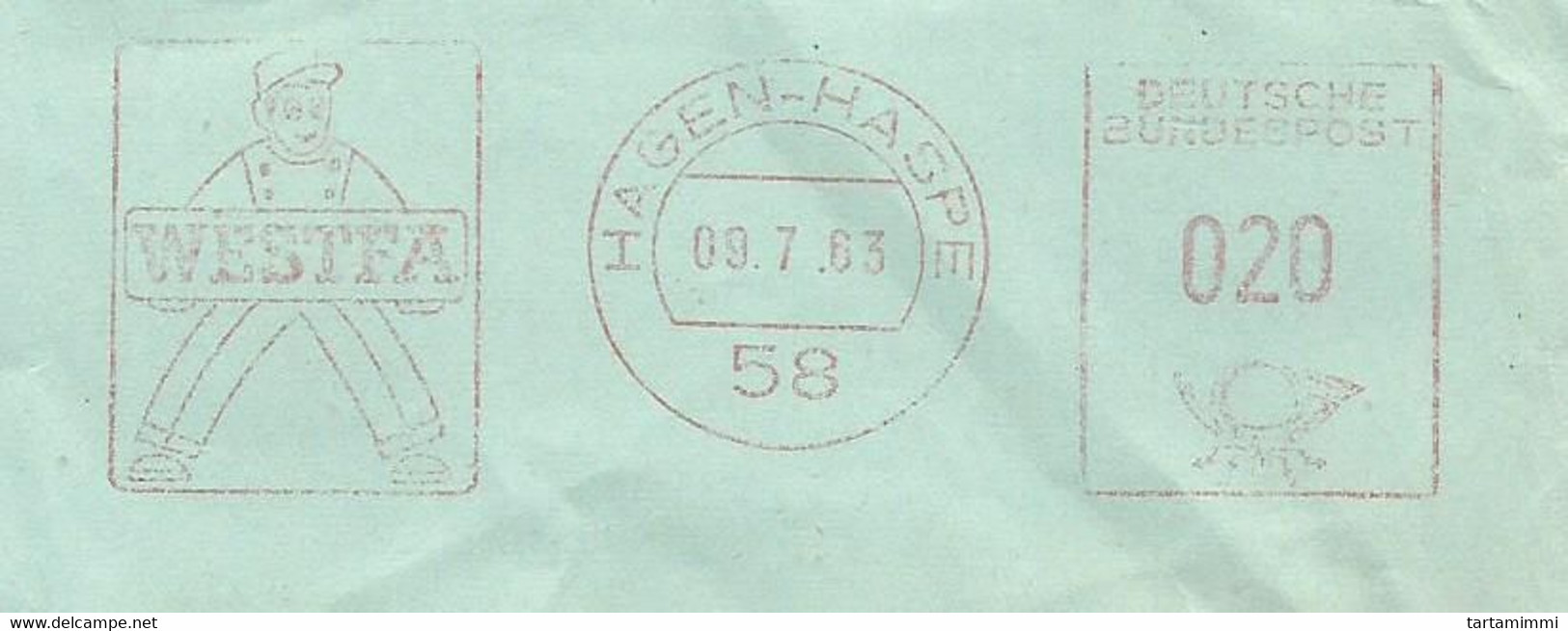 EMA METER STAMP FREISTEMPEL HAGEN HASPEN 1965 GAS - Gas