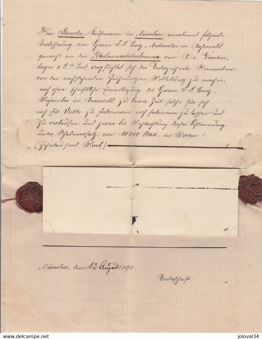 Allemagne Lettre München12/8/1890 Petroleum Retortenbrenner Syst. Lorenz - 1800 – 1899