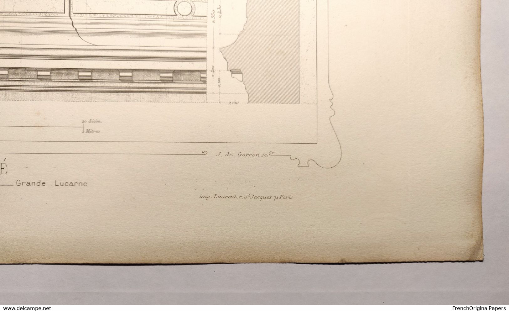 Planche Architecture Paris César Daly Architecte 1870 Maison Hôtel Privé Particulier Lucarne Botrel - Rue De Monceau P1 - Architecture