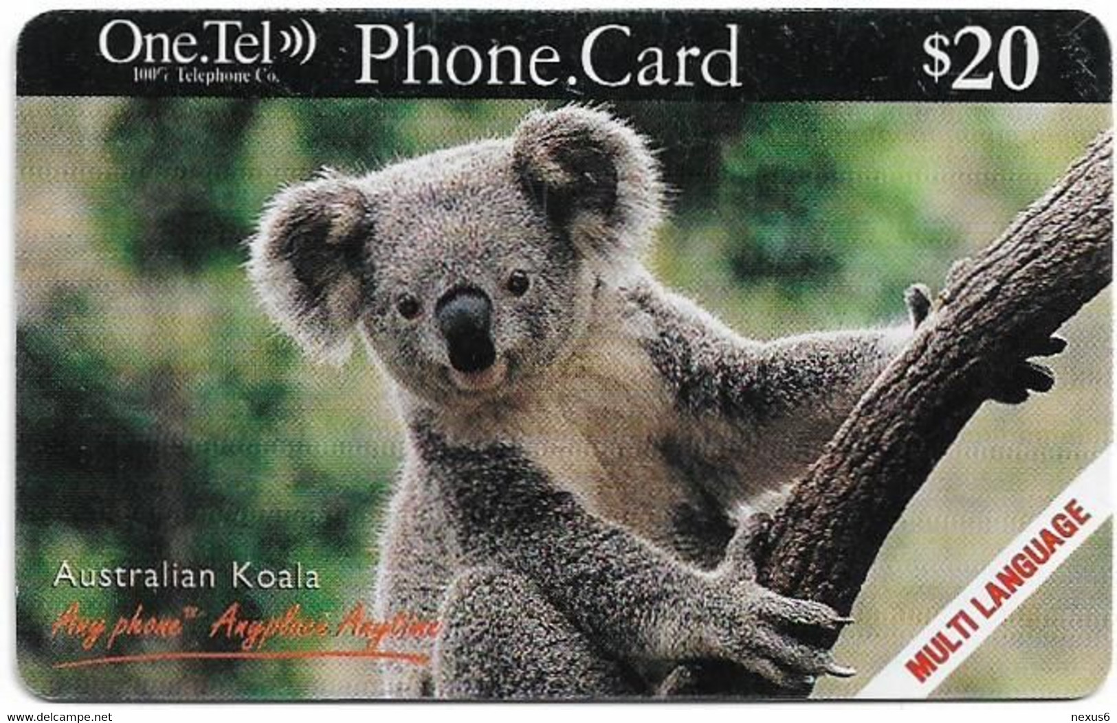 Australia - OneTel - Sydney Australian Koala (Multi Language), Exp.01.10.1999, Remote Mem. 20$, Used - Australia