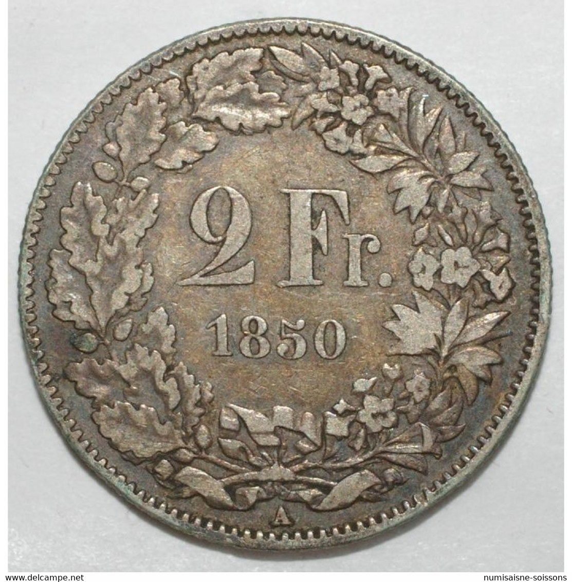 SWITZERLAND - 2 FRANCS 1850 - TRES BEAU A TRES TRES BEAU - - Otros & Sin Clasificación