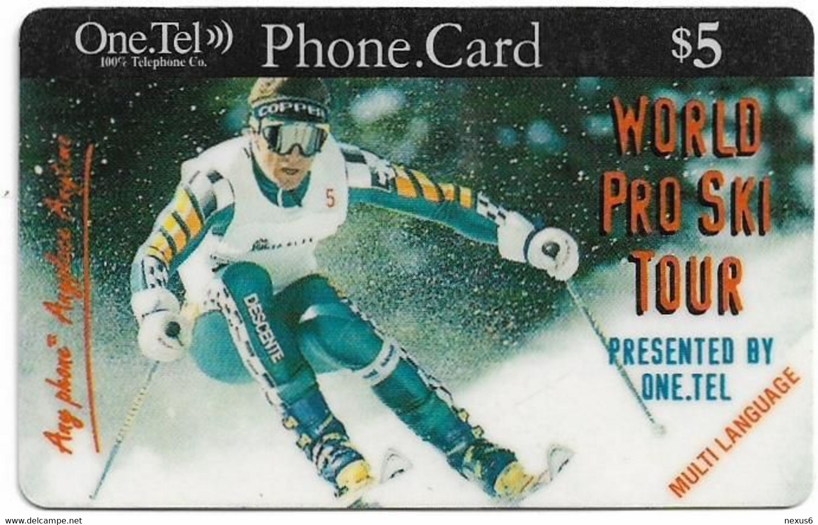 Australia - OneTel - World Pro Ski Tour (Multi Language), Exp.01.07.1999, Remote Mem. 5$, Used - Australia