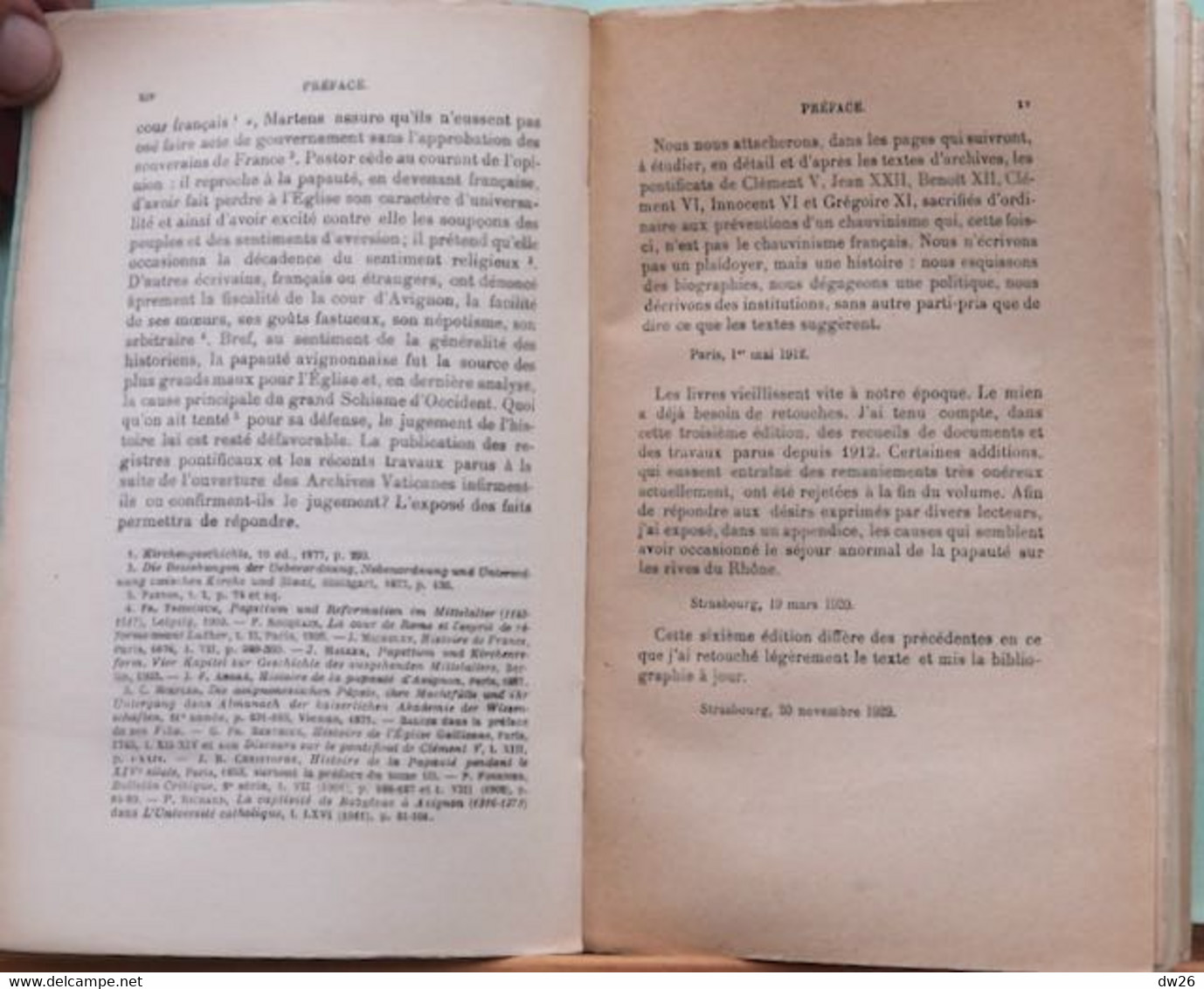 Histoire - Les Papes D'Avignon1305-1378 Par G. Mollat - Librairie Lecoffe, Edition J. Gabalda Et Fils 1930 - History