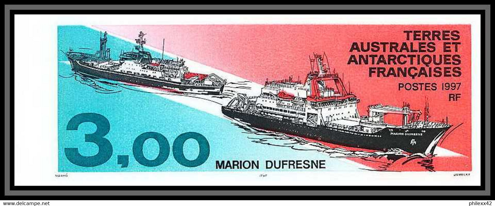 89925d Terres Australes Taaf N°215 Bateau Marion Dufresne Ship Boat Non Dentelé Imperf ** MNH - Geschnittene, Druckproben Und Abarten