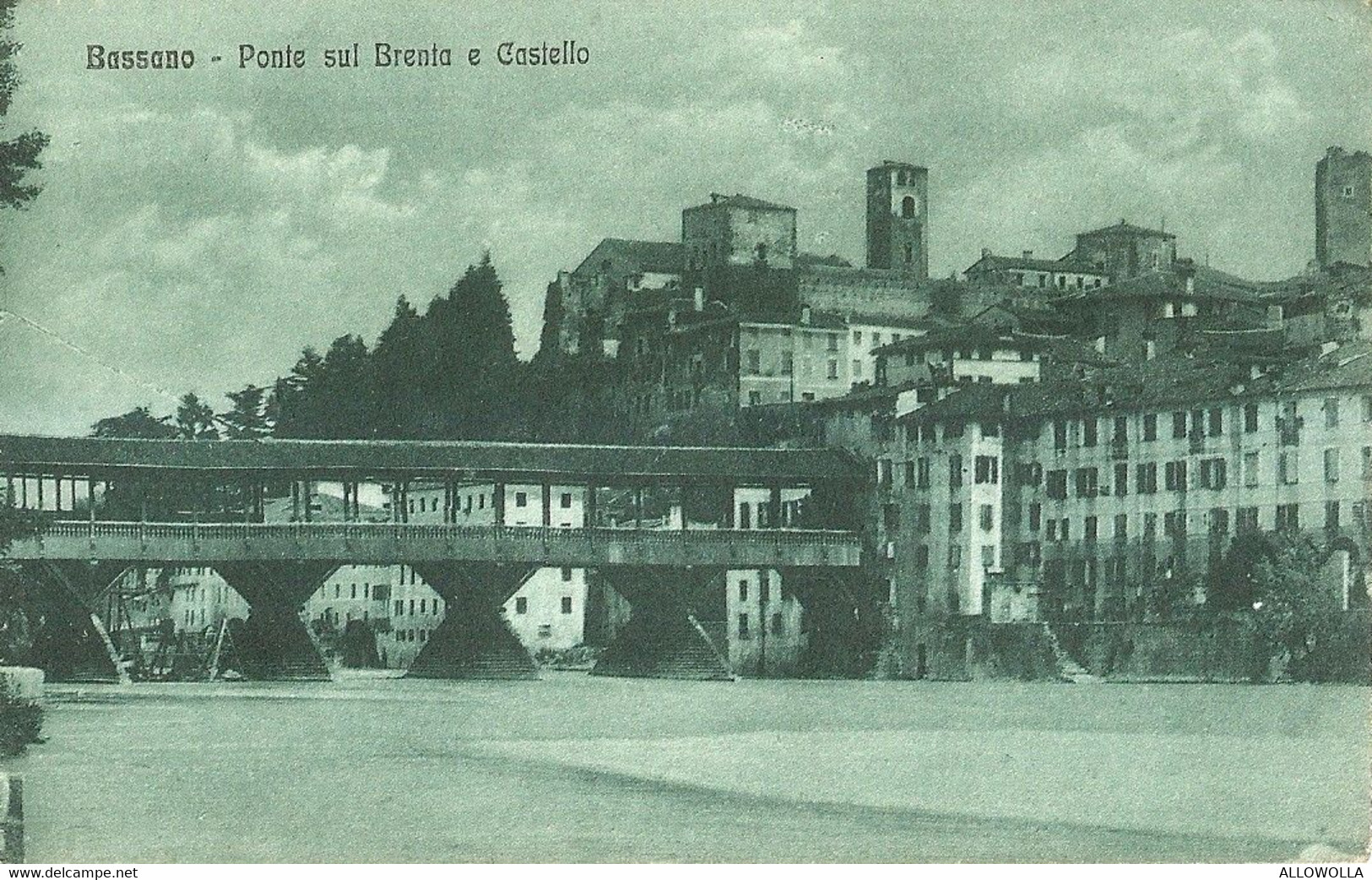 9282 " BASSANO-PONTE SUL BRENTA E CASTELLO " 1919 - FOTO ORIGINALE-CARTOLINA NON SPEDITA - Vicenza