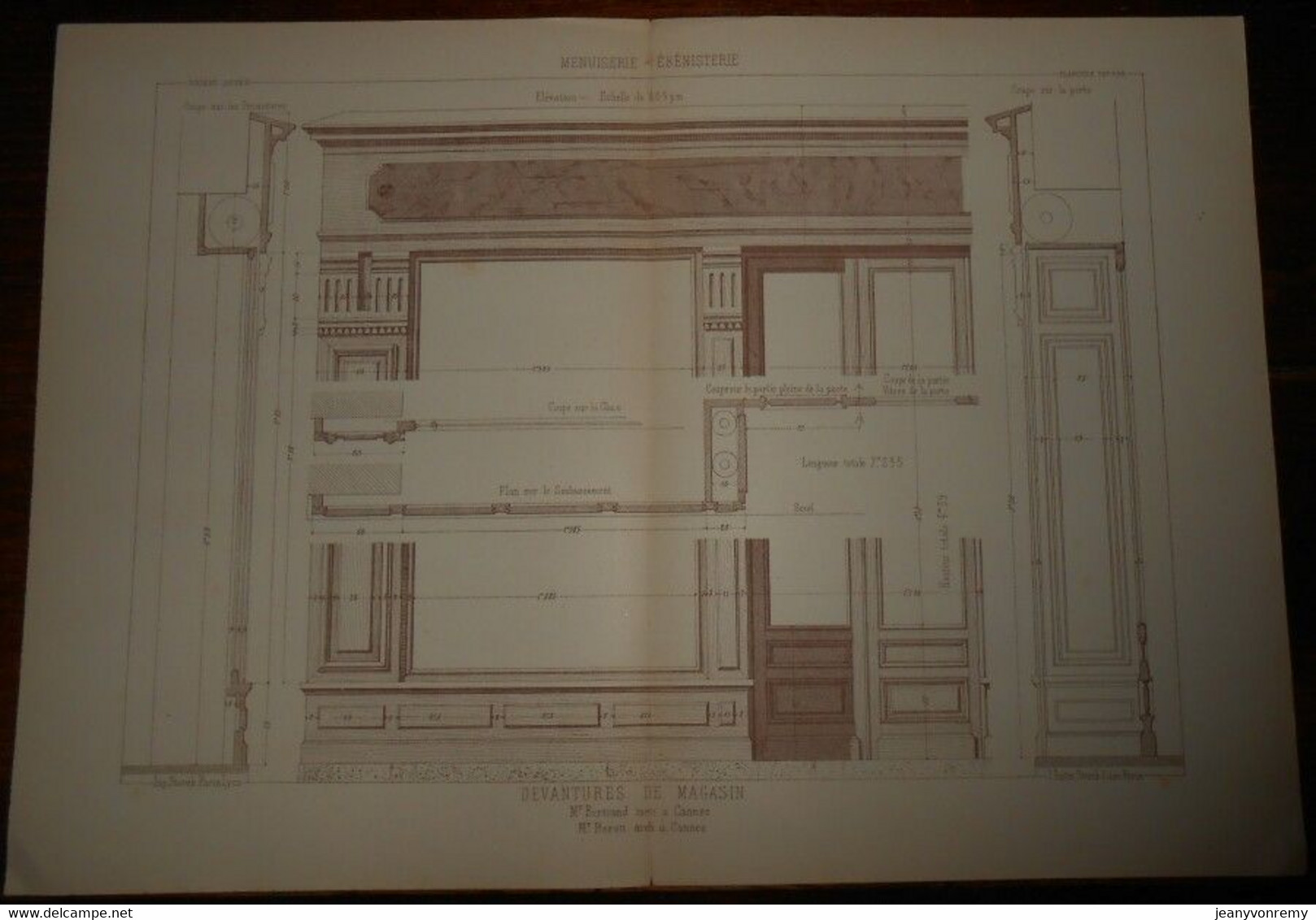 Devantures De Magasin. Menuiserie - Ebénisterie. M. Bertrand, Menuisier à Cannes. M. Baron, Architecte à Cannes.1887. - Other Plans