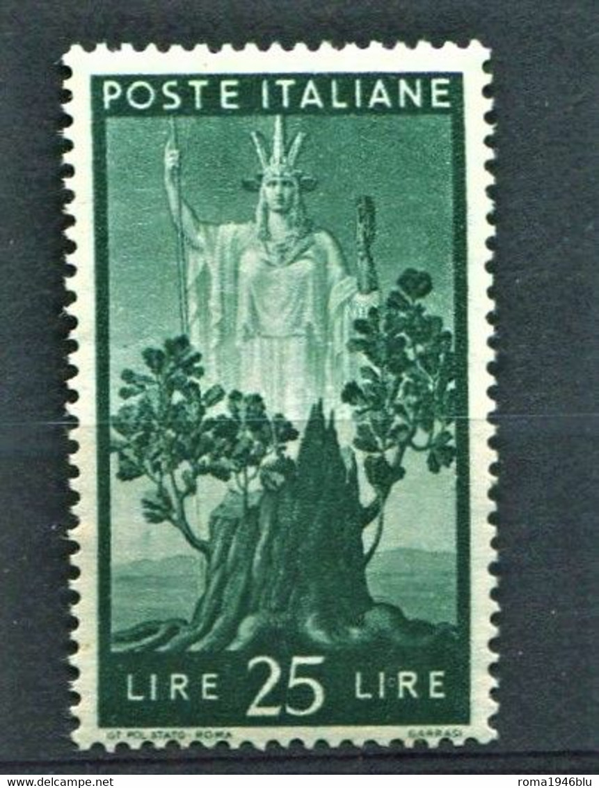 REPUBBLICA 1946 DEMOCRATICA 25 LIRE ** MNH - 1946-60: Oblitérés