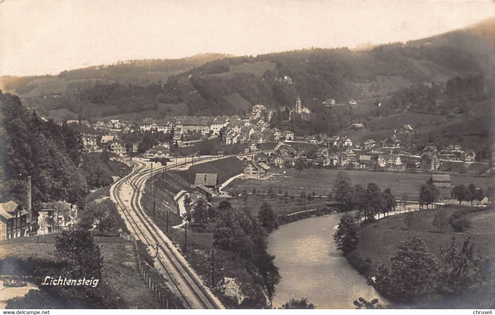 Lichtensteig  Fliegeraufnahme  Bahnhof - Lichtensteig