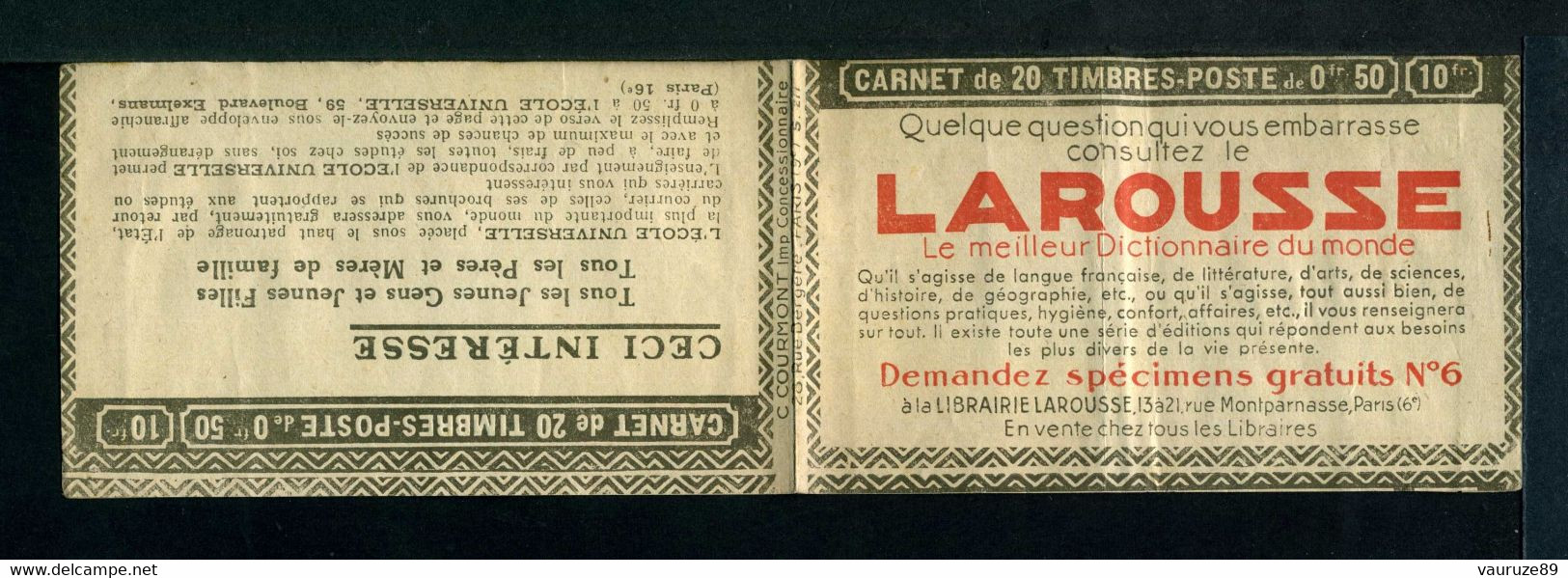 Carnet PAIX N°283 Couverture Vide Série 277 Thèmes Larousse Dictionnaire Savon Parfun Essence Rose Miel - Old : 1906-1965
