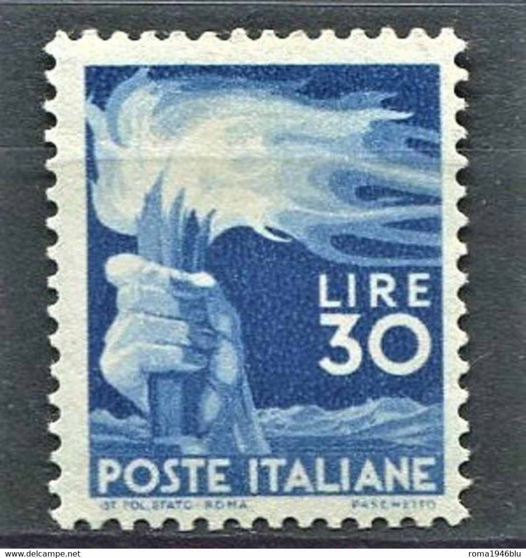 REPUBBLICA 1945 DEMOCRATICA 30 LIRE ** MNH LUSSO F.TO SORANI E DIENA - 1961-70: Mint/hinged