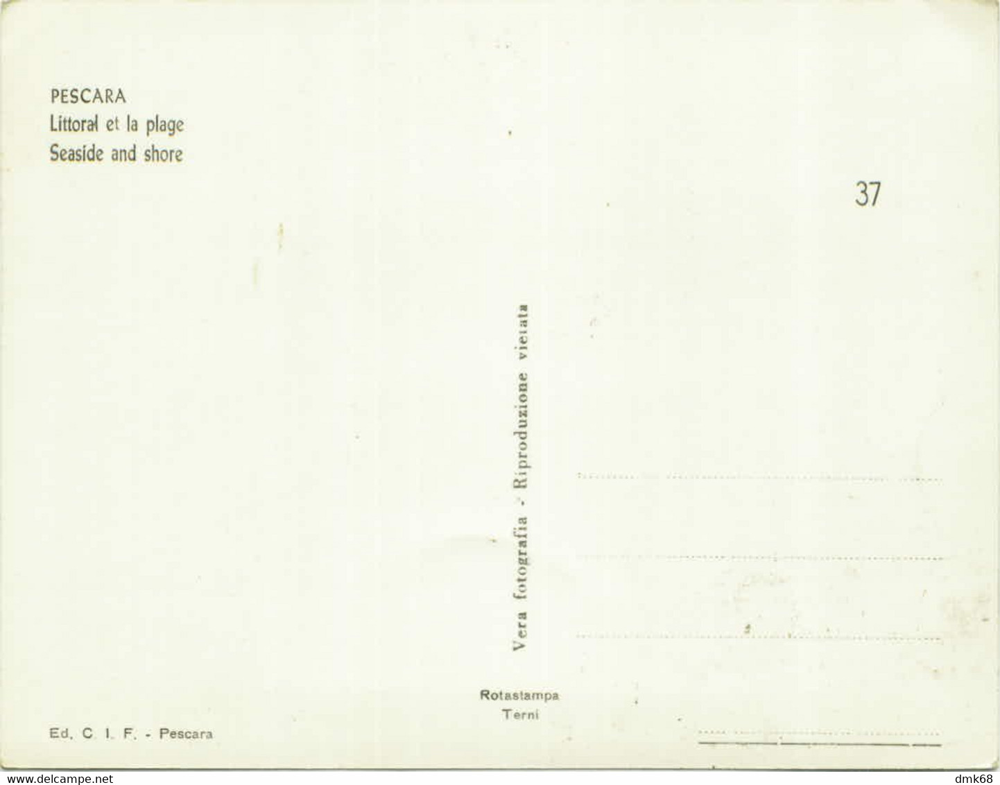 PESCARA - LUNGOMARE E SPIAGGIA - EDIZ. C.I.F. - 1950s (BG6257) - Pescara
