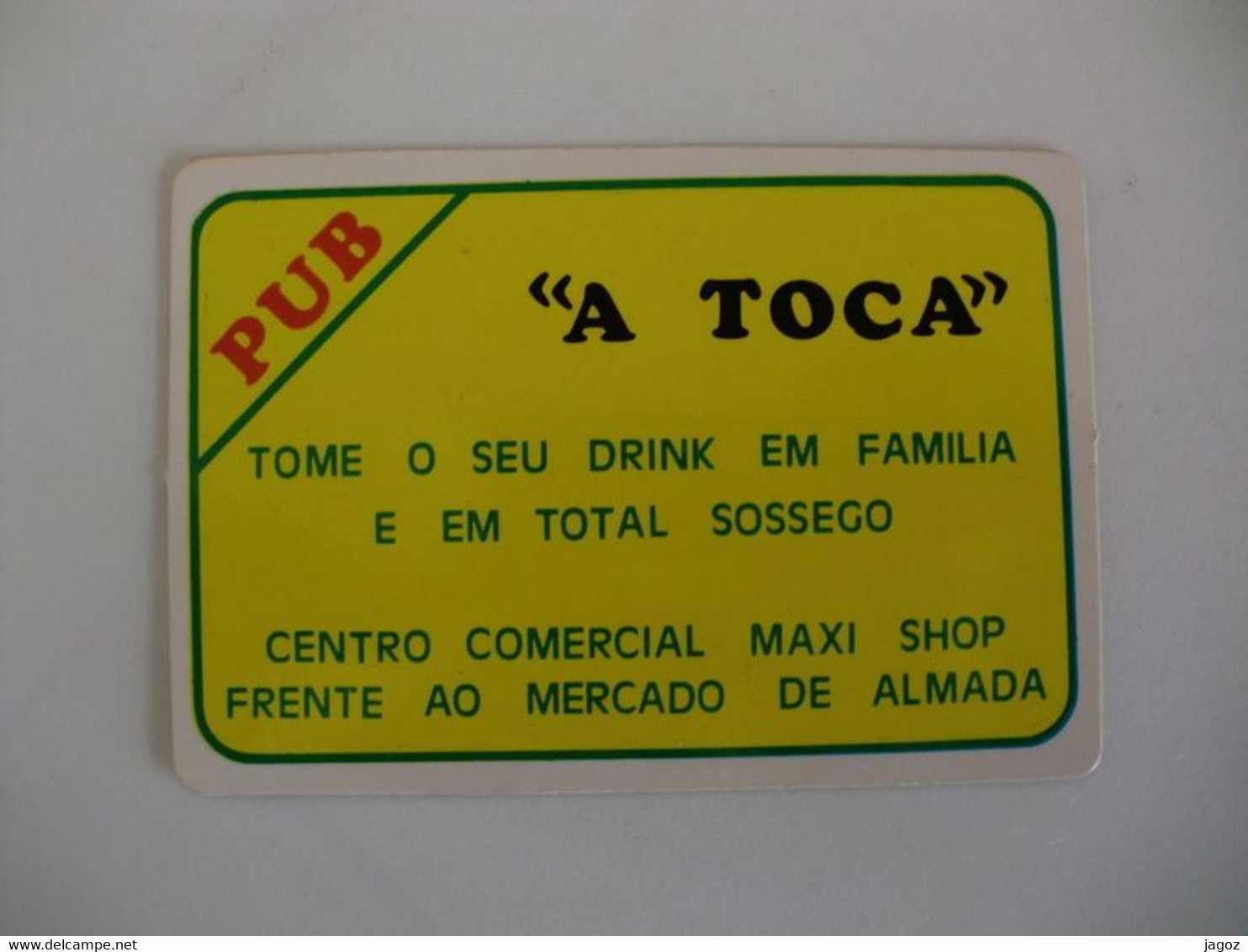 Pub A Toca Almada Portugal Portuguese Pocket Calendar 1987 - Kleinformat : 1981-90