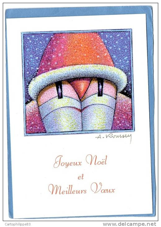 JOYEUX NOËL ILLUSTRATEUR ANDRE ROUSSEY MÉRE NOËL JARRETELLE - Roussey