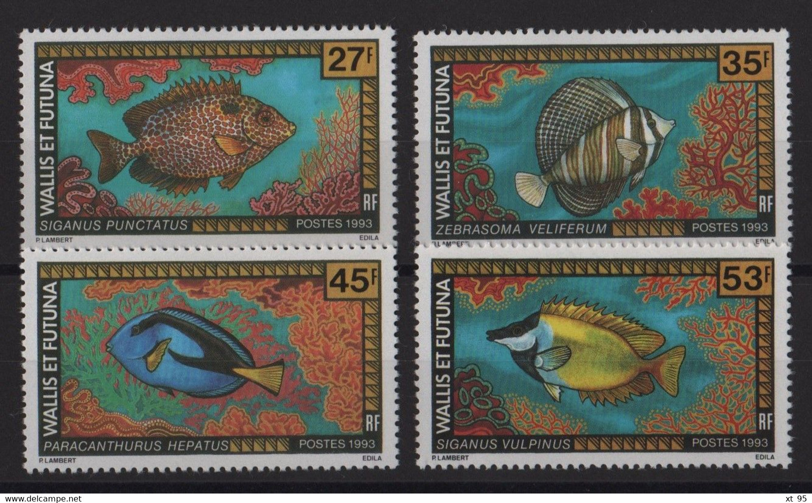 Wallis Et Futuna - N°451-452 + 457-458 - Faune - Poissons - Cote 9.70€ - * Neufs Avec Trace De Charniere - Unused Stamps