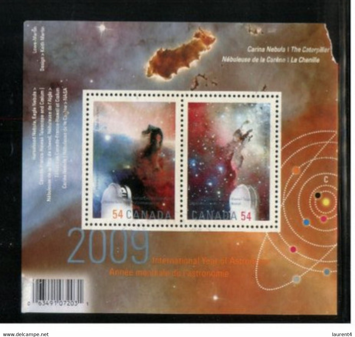 (stamps 25/9/2020) Mini-Sheet - Not Cancelled - Canada - Space (top Left Short As Seen) - Altri & Non Classificati