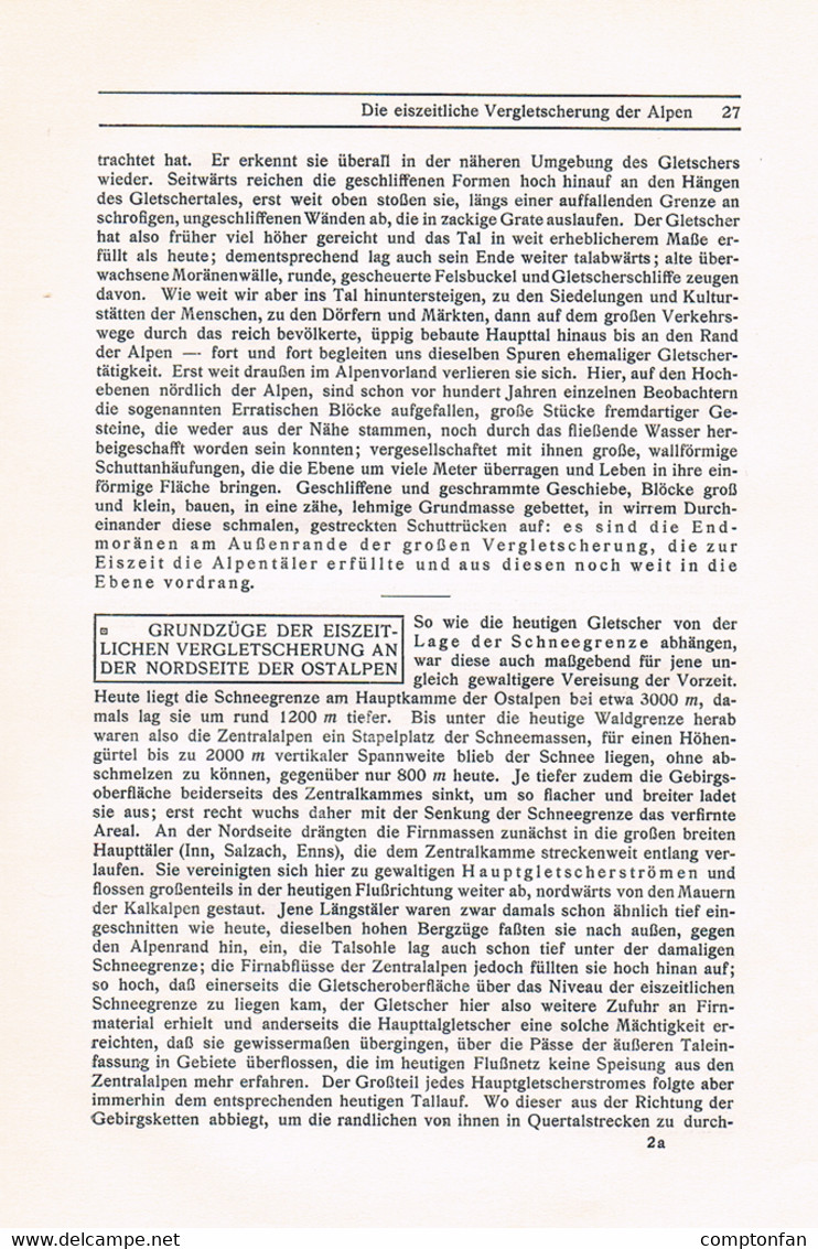 754 - Klebelsberg Eiszeit Gletscher Gletscherkunde Ostalpen Artikel 1913 !! - Other & Unclassified