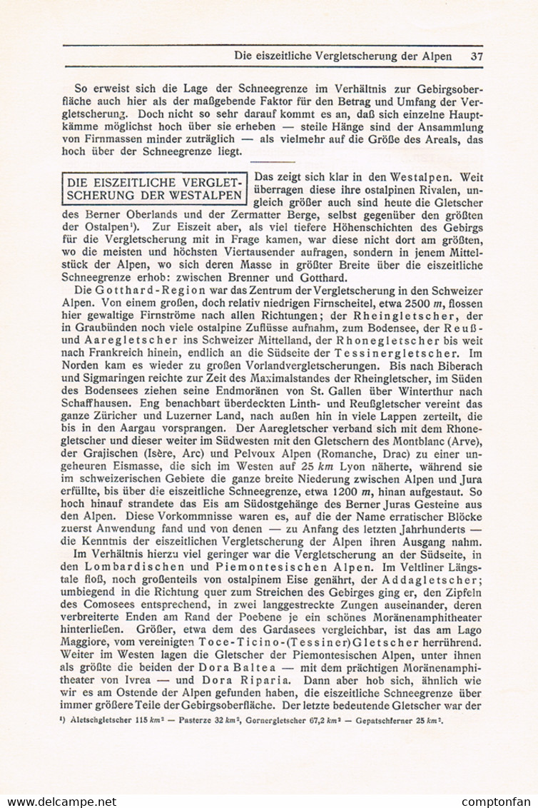 754 - Klebelsberg Eiszeit Gletscher Gletscherkunde Ostalpen Artikel 1913 !! - Other & Unclassified