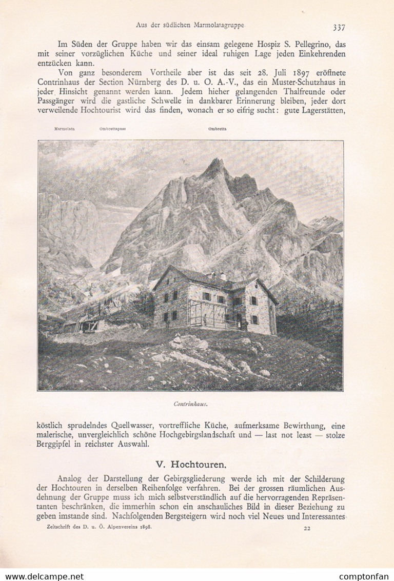 762 Seyffert Marmolata Dolomiten Trentino Südtirol Italien Artikel 1898 !! - Otros & Sin Clasificación