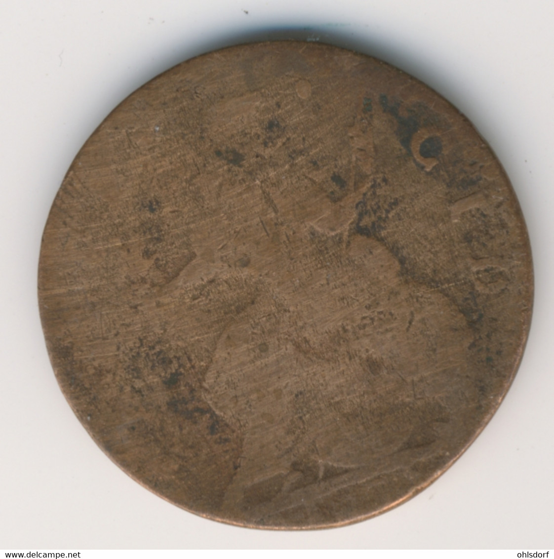 GREAT BRITAIN L1773: 1/2 Penny Token Pax Pla Cid, Rare - B. 1/2 Penny