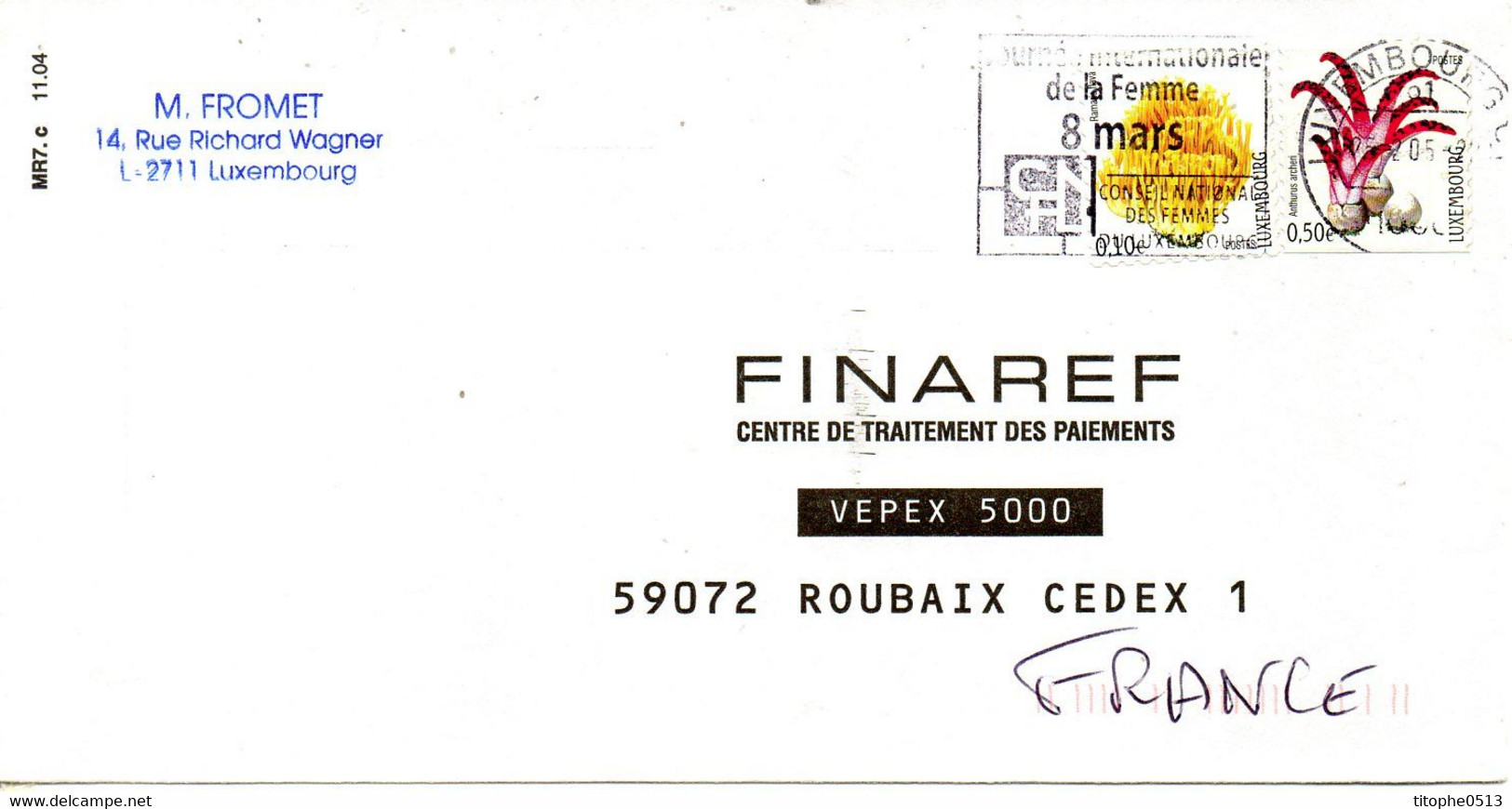 LUXEMBOURG. Flamme De 2005 Sur Enveloppe Ayant Circulé. Journée Internationale De La Femme. - Frankeermachines (EMA)