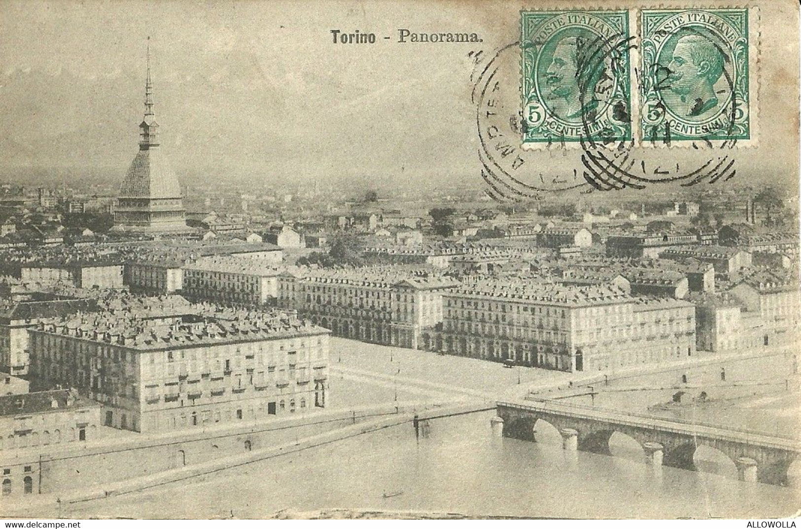 9297" TORINO-PANORAMA " - FOTO ORIGINALE-CARTOLINA SPEDITA 1911 - Multi-vues, Vues Panoramiques