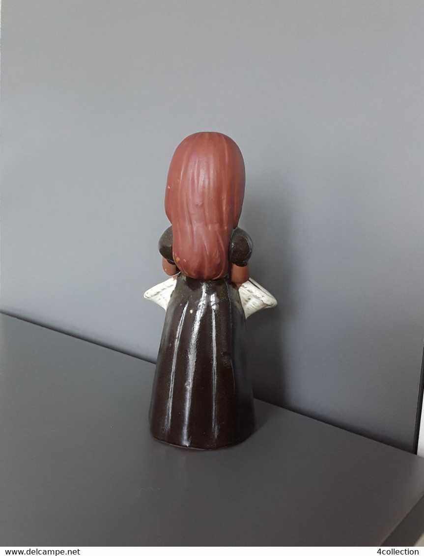 Old Vintage Scandinavian Sweden Studio Art Handmade Ceramic Folk Girl Figurine Figural Vase