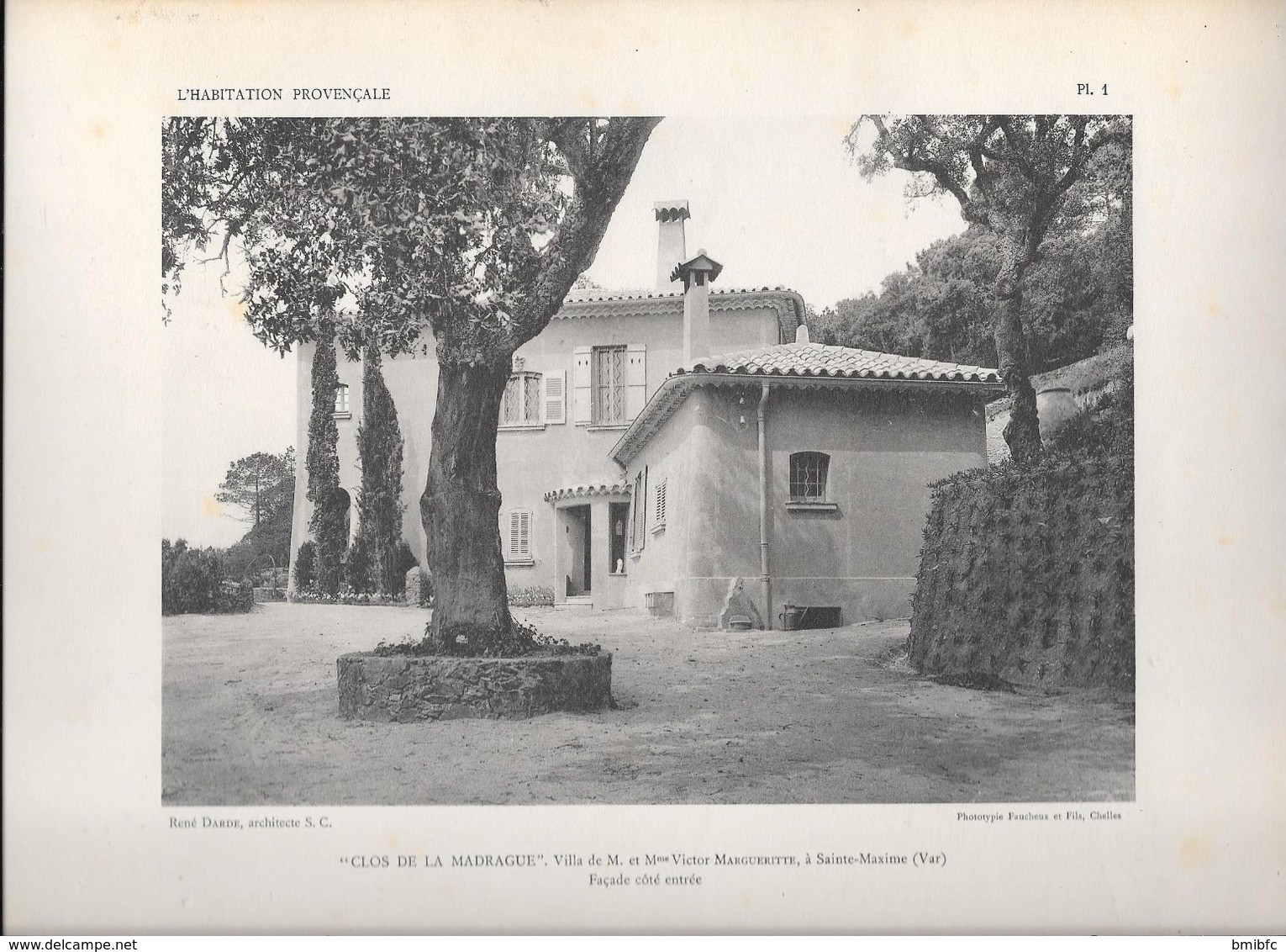 L'HABITATION PROVENCALE - PL.1 "CLOS DE LA MADRAGUE" Villa De M.et Mme Victor MARGUERITTE à Sainte-Maxime (Var) - Architecture