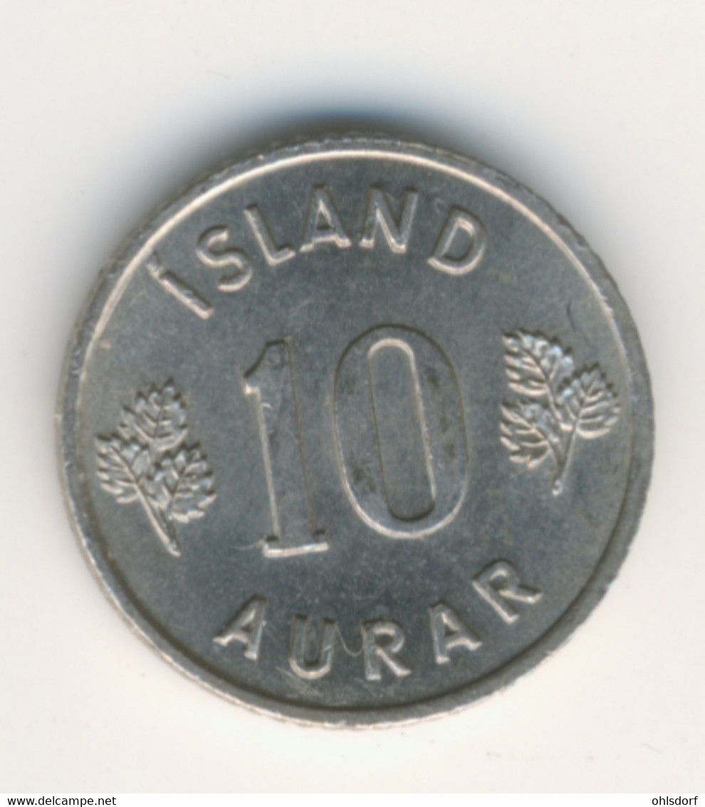 ICELAND 1965: 10 Aurar, KM 10 - Islande